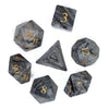 Image of Cusdie Handmade Amethyst Dice 7Pcs 16mm Polyhedral Stone Dice Set with Leather Box Gemstone D&D Dices for Collection RPG Shopping