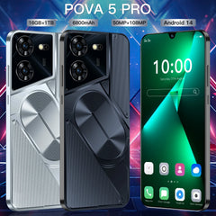 2024 Cell phone Pova 5 Pro Smartphone 5G Original 7.3 HD Screen 108MP Dual Sim Mobile Phone Android Face Unlocked Cellphones Shopping111