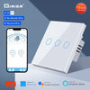 Image of Wifi Wall Touch Switch EU No Neutral Wire Required Smart Light Switch 1 2 3 Gang 220V Tuya Smart Home Support Alexa Google Home Shopping