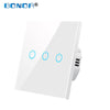 Image of BONDA Wall Touch Switch 220V EU Standard Tempered Crystal Glass Panel Power 1/2/3 Gang 1 Way Light Sensor Switches Waterproof - Shopping