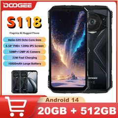 DOOGEE S118 Rugged Phone 12GB+512GB 6.48" FHD+ Display 10800mAh  33W Fast Charging Helio G99 50MP Camera NFC Smartphone Android Shopping111