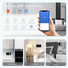 BSEED Smart Wifi Double Socket EU Standard Work With Tuya Alexa Smart Life Crystal Glass Panel Wifi Outltes Timer Function