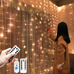 3m Merry Christmas LED Fairy String Curtain Lights Garland Christmas Decoration for Home Easter Ramadan Decoration New Year 2024 Shopping