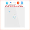 Image of WiFi Smart Switch EU Light Wall Touch Switch 220V Need Neutral Wire Tuya Smart Life Work with Alexa Google Home 1/2/3/4 Gang Shopping