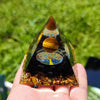 Image of Energy Pyramid Orgonite Reiki Natural Amethyst Ball Healing Crystals Chakra Tool Ornaments Resin Stones Craft Kids Gift Pyramid Shopping