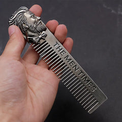 1PC Gentelman Barber Styling Metal Comb Stainless Steel Men Beard Comb Mustache Care Shaping Tools Pocket Size Silver Hair Comb Shopping