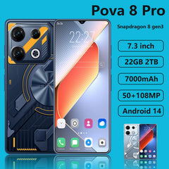 Original Pova 8 Pro Smartphone 5G 7.3inch HD 22G+2TB Cell Phone Dual SIM Mobile Phones 50+108MP 7000mAh Android 14 Unlocked NFC Shopping111