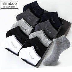 10 Pairs / Pack Men's Bamboo Fiber Socks Short High Quality New Casual Breatheable Anti-Bacterial Man Ankle Socks Men Shopping