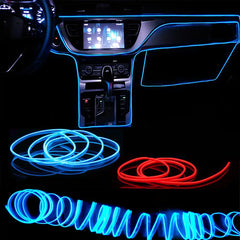 1M/3M/5M Car Interior Led Decorative Lamp EL Wiring Neon Strip For Auto DIY Flexible Ambient Light USB Party Atmosphere Diode Shopping