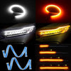 Image of 2pcs 12V LED DRL Car Daytime Running Light Flexible Waterproof Strip Auto Headlights White Turn Signal Yellow Brake Flow Lights Shopping