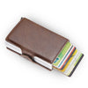 Image of Rfid Blocking Protection Men id Credit Card Holder Wallet Leather Metal Aluminum Business Bank Card Case CreditCard Cardholder Shopping