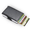 Image of Rfid Blocking Protection Men id Credit Card Holder Wallet Leather Metal Aluminum Business Bank Card Case CreditCard Cardholder Shopping