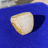 Image of Bubble Letter Iced Out Ring for Men Real Gold Plated Prong Setting Copper CZ Stones Hip Hop Fashion Jewelry  2022 Trend Shopping