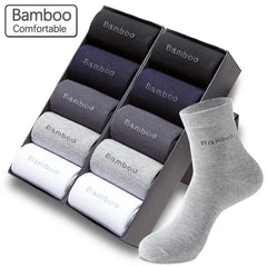 10 Pairs / Lot Bamboo Fiber Socks Men Casual Business Anti-Bacterial Breatheable Men's Crew Socks High Quality Guarantee Sock Shopping