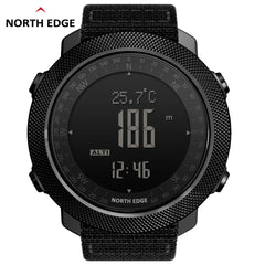 NORTH EDGE Men's sport Digital watch Hours Running Swimming Military Army watches Altimeter Barometer Compass waterproof 50m