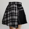 Image of Womens Harajuku Punk Irregular Mini Pleated Skater Skirt Asymmetric Cutout High Waist Hip Hop Clubwear gothic harajuku skirt Shopping