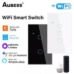 Tuya Smart Life Home House WiFi Wireless Remote Wall Switch US Voice Control Touch Sensor LED Light Switches Alexa Google Home Shopping