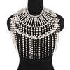 Image of Sexy Women's Pearl Body Chains Bra Shawl Fashion Adjustable Size Shoulder Necklaces Tops Chain Wedding Dress Pearls Body Jewelry Shopping