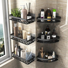 Bathroom Shelf Makeup Storage Organizer Aluminum Alloy Shampoo Rack Shower Shelf Bathroom Accessories No Drill Wall Shelf - Shopping