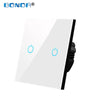 Image of BONDA Wall Touch Switch 220V EU Standard Tempered Crystal Glass Panel Power 1/2/3 Gang 1 Way Light Sensor Switches Waterproof - Shopping