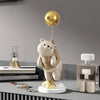 Image of Statue Desing Home Decor Ornaments Decorative Balloon Flying Bear Sclupture Resin Figurine Table Decoration home Room Decor Shopping