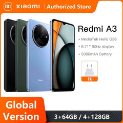 Xiaomi Redmi A3 Smartphone 6.71" Dot Drop display MediaTek Helio G36 64GB / 128GB ROM 5000mAh Battery 90Hz Shopping111