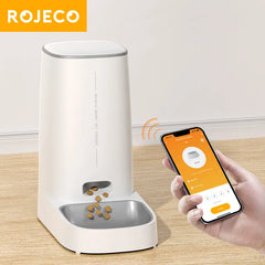 ROJECO Automatic Cat Feeder Pet Smart WiFi Cat Food Kibble Dispenser Remote Control Auto Feeder For Cat Dog Dry Food Accessories Shopping