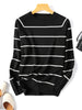 Image of 2022 Autumn Winter Long Sleeve Striped Pullover Women Sweater Knitted Sweaters O-Neck Tops Korean Pull Femme Jumper Female White Shopping