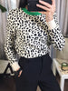 Image of Autumn Winter Women Sweaters Leopard Knitted Pullovers Long Sleeve Contrast Color Crewneck Jumpers Sweter Mujer C- 026 Shopping