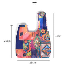 Cotton Japanese Style Wrist Bag Sleeve Knot Pouch Portable Purse Canvas Tote Women's Bag For Walking Handbag Key Phone Pouch