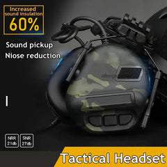 Tactical Helmet Headset Noise Reduction Sound Pickup Shooting Hearing Protection Earmuffs Airsoft CS Communication Headphone Shopping