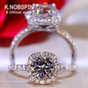 Image of KNOBSPIN D Color Round Moissanite Ring 925 Sterling Silver Plated with 18k White Gold Rings for Women Wedding Band Fine Jewelry Shopping