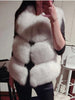 Image of ZADORIN 3XL Autumn Winter Thick Warm Faux Fox Fur Vest Women High Quality Fashion V-Neck Short Fur Coat Female Fur Waistcoat Shopping