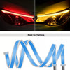 Image of 2pcs 12V LED DRL Car Daytime Running Light Flexible Waterproof Strip Auto Headlights White Turn Signal Yellow Brake Flow Lights Shopping