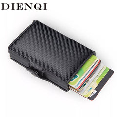 Rfid Blocking Protection Men id Credit Card Holder Wallet Leather Metal Aluminum Business Bank Card Case CreditCard Cardholder Shopping