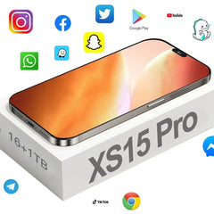 Brand New Original XS15 Pro 16GB+1TB for Smartphone 6.8 Inch Full Screen 4G 5G Cell Phone 6800mAh Mobile Phones Global Version Shopping111