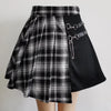 Image of Womens Harajuku Punk Irregular Mini Pleated Skater Skirt Asymmetric Cutout High Waist Hip Hop Clubwear gothic harajuku skirt Shopping