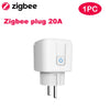 Image of Tuya Smart Zigbee Plug Socket 3680W 16A Power Energy Monitoring Timer Switch EU Outlet Work With Tuya Hub Zigbee2mqtt Shopping