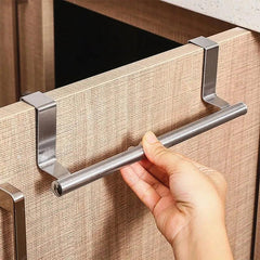 Towel Rack Over Door Towel Bar Hanging Holder Stainless Steel Bathroom Kitchen Cabinet Towel Rag Rack - Shopping