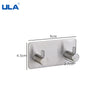 Image of ULA Stainless Steel Wall Hook 3M Sticker Adhesive Door Hook Towel Clothes Robe Rack Toilet Accessories Shower Accessories Shopping