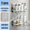 Image of Bathroom Shelf Makeup Storage Organizer Aluminum Alloy Shampoo Rack Shower Shelf Bathroom Accessories No Drill Wall Shelf - Shopping