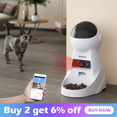 Iseebiz 3L Automatic Cat Feeder Dog Food Dispenser with Camera Support Voice Record App Control 8 Times One Day Pet Accessories Shopping