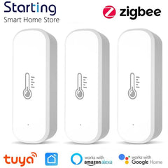 Tuya WIFI / ZigBee Smart Temperature And Humidity Sensor Battery Powered ZigBee Smart Home Security Work With Alexa Google Home Shopping