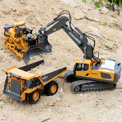 Children 2.4G Remote Control Excavator RC Model Car Toys Dump Truck Bulldozer Engineering Vehicle Christmas Birthday Gifts Shopping