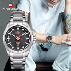 NAVIFORCE Fashion Luxury Gold Watch Men 2022 New Military Sport Quartz Wristwatch Casual Clock Stainless Steel Wateproof Watches Shopping