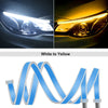 Image of 2pcs 12V LED DRL Car Daytime Running Light Flexible Waterproof Strip Auto Headlights White Turn Signal Yellow Brake Flow Lights Shopping