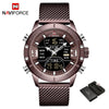 Image of NAVIFORCE Men Watch Top Luxury Brand Man Military Sport Quartz Wrist Watches Stainless Steel LED Digital Clock Relogio Masculino Shopping