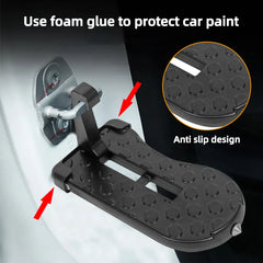 Foldable Car Roof Rack Step Car Door Step Universal Latch Hook Auxiliary Walking Car Foot Pedal Aluminium Alloy Safety Hammer