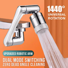 Stainless steel Universal 1080 °Swivel Robotic Arm Swivel Extension Faucet Aerator Kitchen Sink Faucet Extender 2Water Flow Mode Shopping