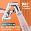 Image of Stainless steel Universal 1080 °Swivel Robotic Arm Swivel Extension Faucet Aerator Kitchen Sink Faucet Extender 2Water Flow Mode Shopping